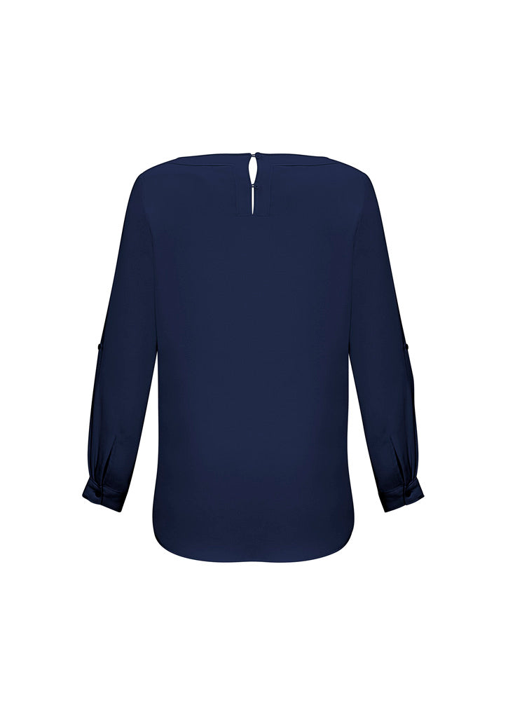 Womens Madison Boatneck Top - Midnight Blue ||SRC=https://cdn.fashionbizapps.nz/honeybee/images/S828LL_bProduct_MidnightBlue_02_r3PDkZ1.jpg
