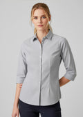 Womens Jagger 3/4 Sleeve Shirt ||SRC=https://cdn.fashionbizapps.nz/honeybee/images/S910LT_Talent_Silver_01.jpg