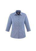 Womens Jagger 3/4 Sleeve Shirt - French Blue ||SRC=https://cdn.fashionbizapps.nz/honeybee/images/S910LT_bProduct_FrenchBlue_01_3BgQnw1.jpg