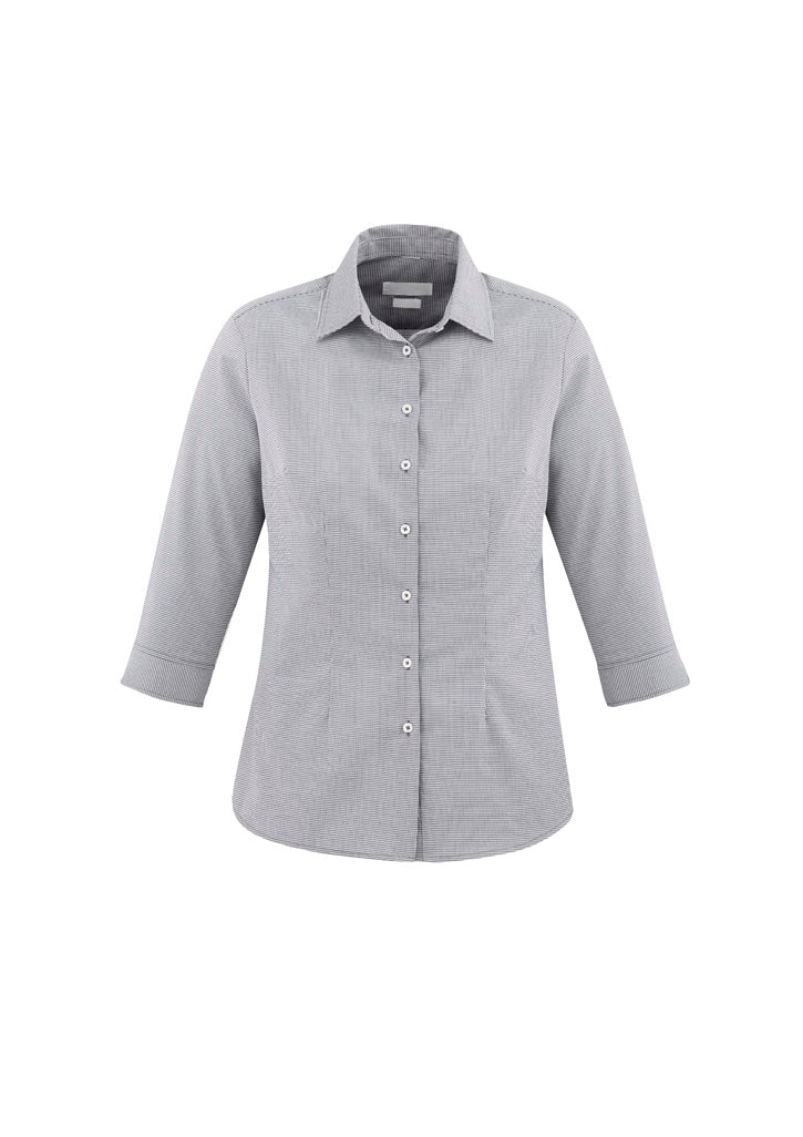 Womens Jagger 3/4 Sleeve Shirt - Silver ||SRC=https://cdn.fashionbizapps.nz/honeybee/images/S910LT_bProduct_Silver_01_E0P5hUC.jpg