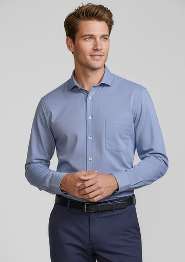 Mens Jagger Long Sleeve Shirt ||SRC=https://cdn.fashionbizapps.nz/honeybee/images/S910ML_Talent_FrenchBlue_01_R_chd01I9.jpg