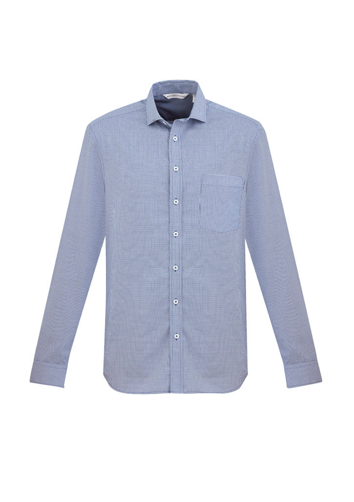 Mens Jagger Long Sleeve Shirt - French Blue ||SRC=https://cdn.fashionbizapps.nz/honeybee/images/S910ML_bProduct_FrenchBlue_01_TE1JJbe.jpg