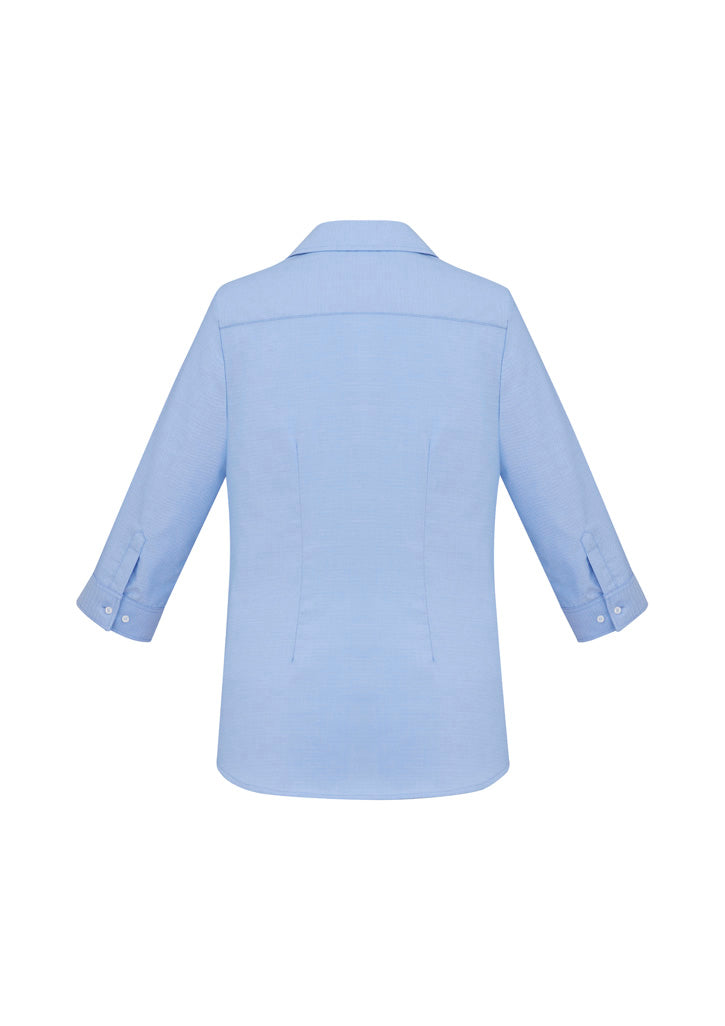Womens Regent 3/4 Sleeve Shirt - Blue ||SRC=https://cdn.fashionbizapps.nz/honeybee/images/S912LT_bProduct_Blue_02_rOszdkU.jpg
