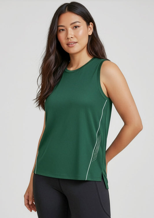 Womens Balance Singlet ||SRC=https://cdn.fashionbizapps.nz/honeybee/images/SG319L_Talent_Forest_White_01.jpg