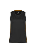 Womens Balance Singlet - Black/Gold ||SRC=https://cdn.fashionbizapps.nz/honeybee/images/SG319L_bProduct_Black_Gold_01_eanVLfK.jpg