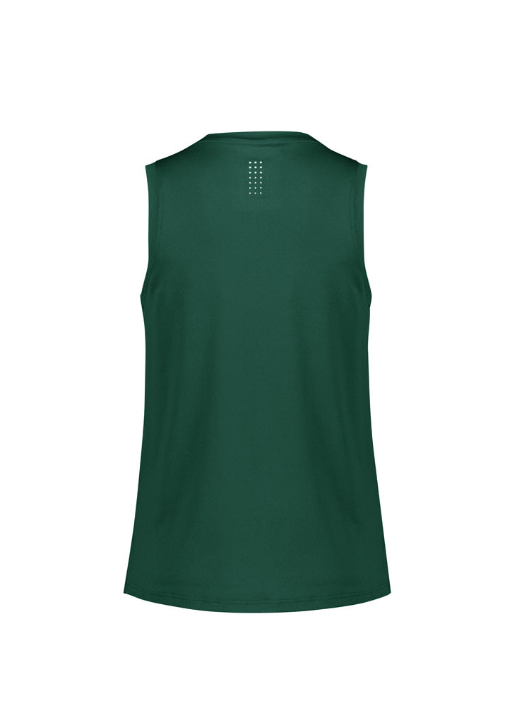 Womens Balance Singlet - Forest/White ||SRC=https://cdn.fashionbizapps.nz/honeybee/images/SG319L_bProduct_Forest_White_02_EJ1R4HA.jpg