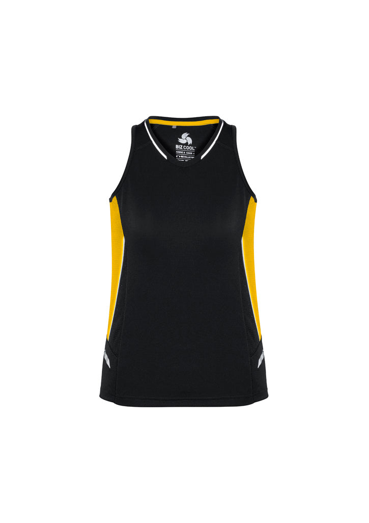 Womens Renegade Singlet - Black/Gold/Silver ||SRC=https://cdn.fashionbizapps.nz/honeybee/images/SG702L_bProduct_Black_Gold_Silver_01_2qu2Zlm.jpg