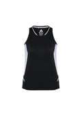 Womens Renegade Singlet - Black/White/Silver ||SRC=https://cdn.fashionbizapps.nz/honeybee/images/SG702L_bProduct_Black_White_Silver_01_RDqko2m.jpg