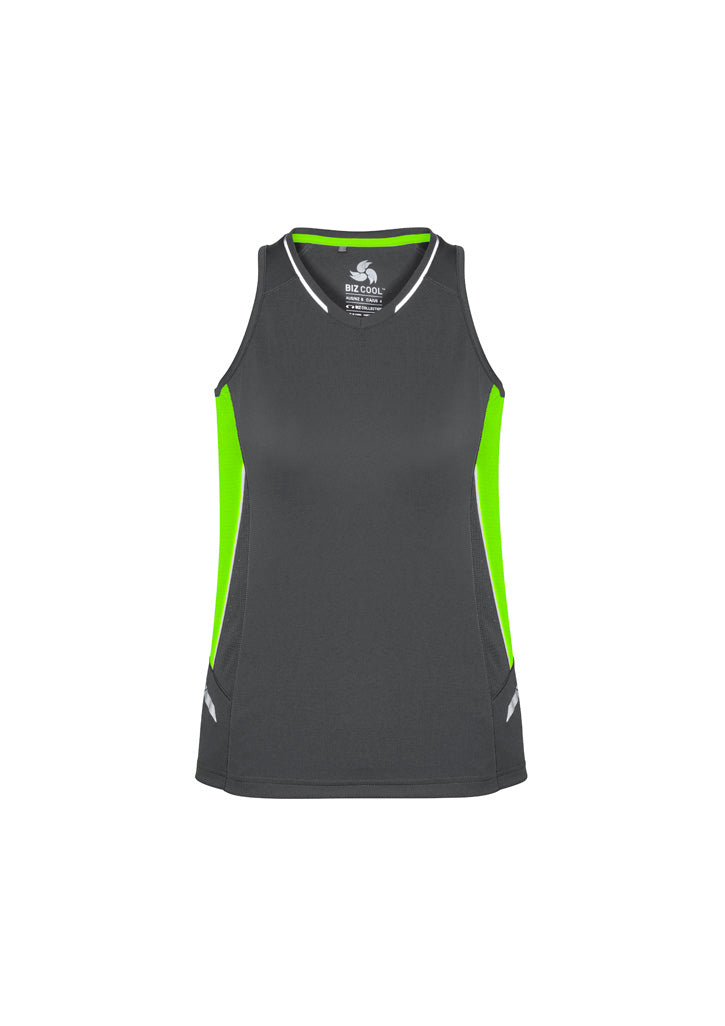 Womens Renegade Singlet - Grey/Fluoro Lime/Silver ||SRC=https://cdn.fashionbizapps.nz/honeybee/images/SG702L_bProduct_Grey_FluoroLime_Silver_01_Ze7Jxoh.jpg