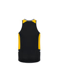 Mens Renegade Singlet - Black/Gold/Silver ||SRC=https://cdn.fashionbizapps.nz/honeybee/images/SG702M_bProduct_Black_Gold_Silver_02_G6SLN06.jpg