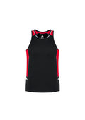 Mens Renegade Singlet - Black/Red/Silver ||SRC=https://cdn.fashionbizapps.nz/honeybee/images/SG702M_bProduct_Black_Red_Silver_01_0rXTgCU.jpg