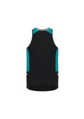 Mens Renegade Singlet - Black/Teal/Silver ||SRC=https://cdn.fashionbizapps.nz/honeybee/images/SG702M_bProduct_Black_Teal_Silver_02_T597LPT.jpg