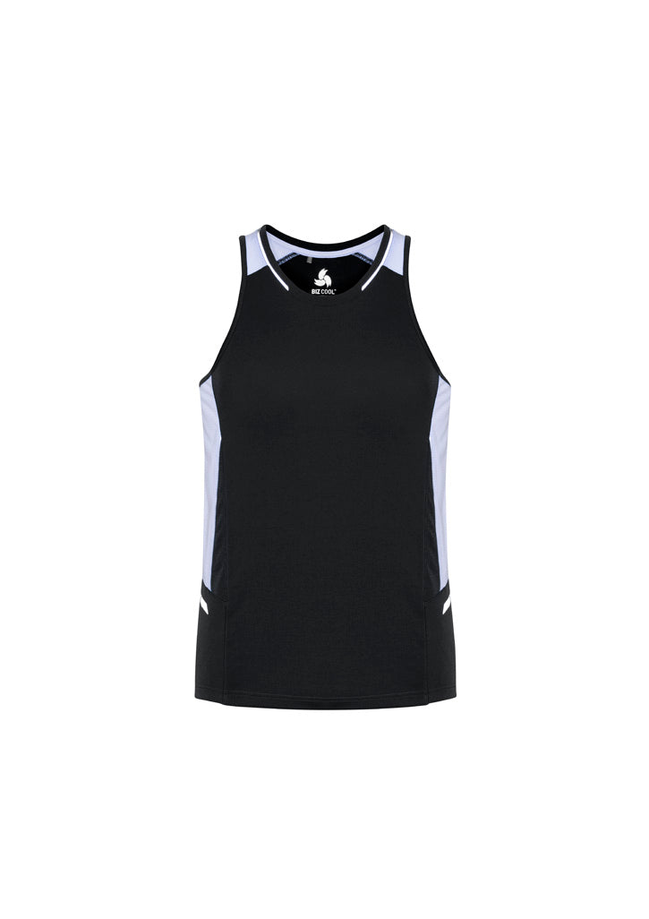 Mens Renegade Singlet - Black/White/Silver ||SRC=https://cdn.fashionbizapps.nz/honeybee/images/SG702M_bProduct_Black_White_Silver_01_vkXf8NI.jpg