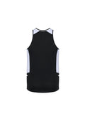 Mens Renegade Singlet - Black/White/Silver ||SRC=https://cdn.fashionbizapps.nz/honeybee/images/SG702M_bProduct_Black_White_Silver_02_N7TOh2e.jpg