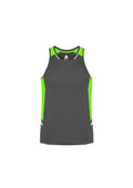 Mens Renegade Singlet - Grey/Fluoro Lime/Silver ||SRC=https://cdn.fashionbizapps.nz/honeybee/images/SG702M_bProduct_Grey_FluoroLime_Silver_01_EHq9kDe.jpg