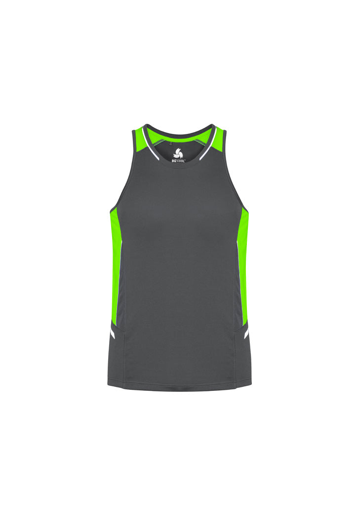 Mens Renegade Singlet - Grey/Fluoro Lime/Silver ||SRC=https://cdn.fashionbizapps.nz/honeybee/images/SG702M_bProduct_Grey_FluoroLime_Silver_01_EHq9kDe.jpg
