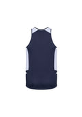 Mens Renegade Singlet - Navy/White/Silver ||SRC=https://cdn.fashionbizapps.nz/honeybee/images/SG702M_bProduct_Navy_White_Silver_02_pEH3jCr.jpg