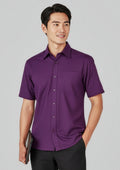 Mens Oasis Short Sleeve Shirt ||SRC=https://cdn.fashionbizapps.nz/honeybee/images/SH3603_Talent_Grape_01_3roK2fG.jpg
