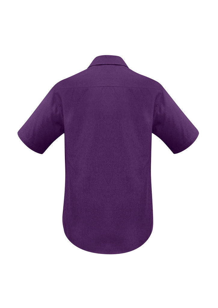 Mens Oasis Short Sleeve Shirt - Grape ||SRC=https://cdn.fashionbizapps.nz/honeybee/images/SH3603_bProduct_Grape_02_f05aJci.jpg