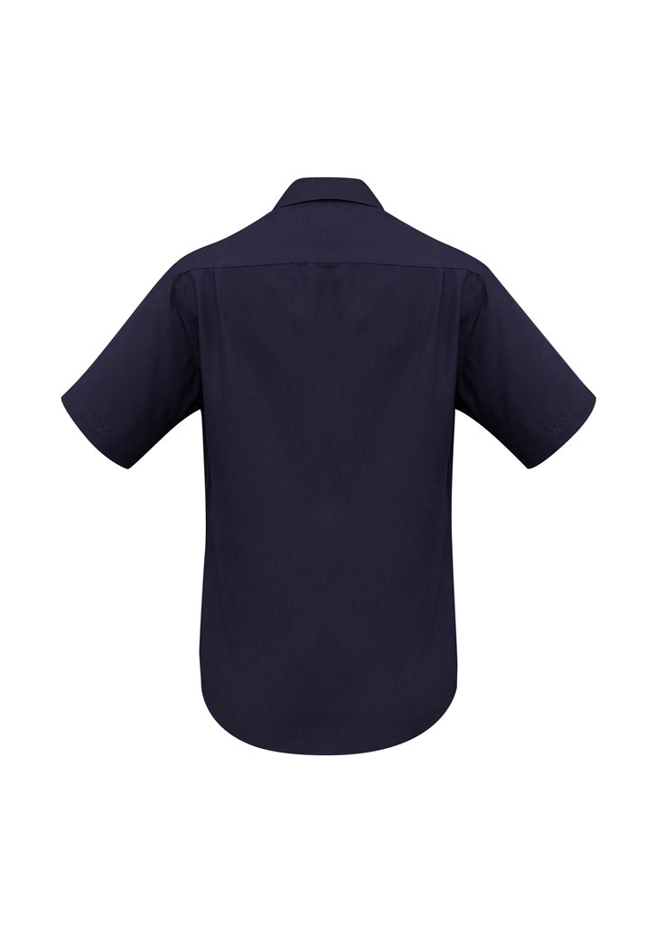 Mens Oasis Short Sleeve Shirt - Navy ||SRC=https://cdn.fashionbizapps.nz/honeybee/images/SH3603_bProduct_Navy_02_YK7WQ2F.jpg