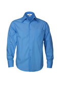 Mens Metro Long Sleeve Shirt - Mid Blue ||SRC=https://cdn.fashionbizapps.nz/honeybee/images/SH714_bProduct_MidBlue_01_dZlwhLL.jpg