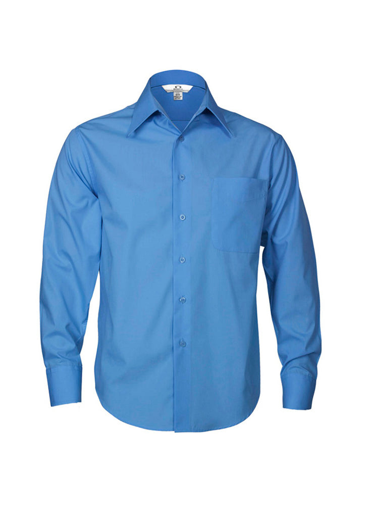 Mens Metro Long Sleeve Shirt - Mid Blue ||SRC=https://cdn.fashionbizapps.nz/honeybee/images/SH714_bProduct_MidBlue_01_dZlwhLL.jpg