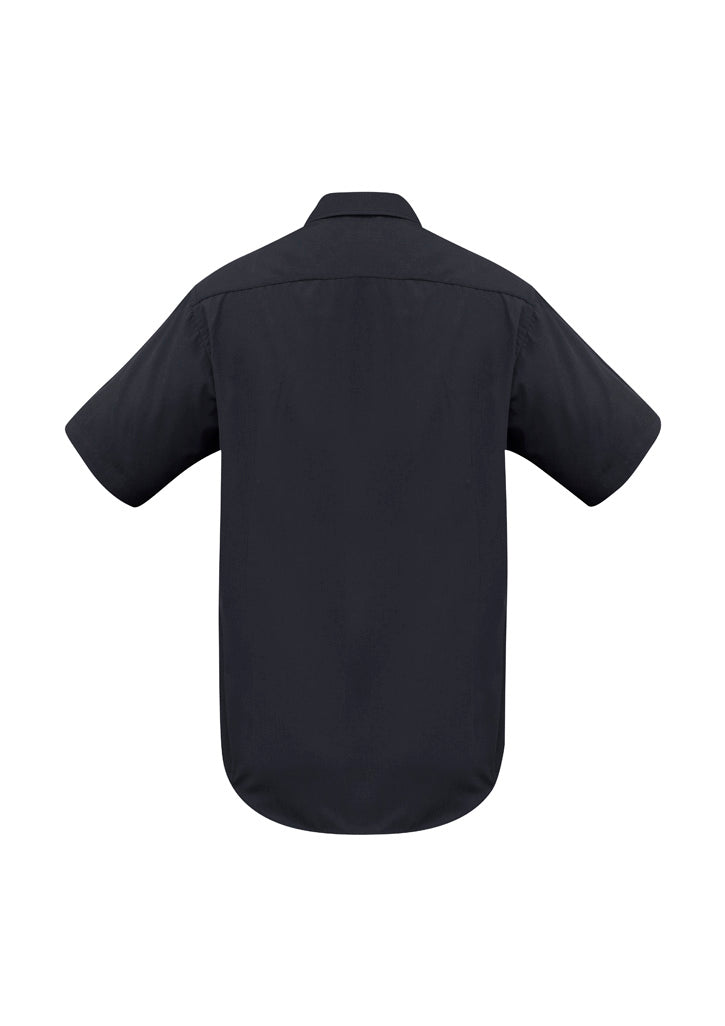 Mens Metro Short Sleeve Shirt - Black ||SRC=https://cdn.fashionbizapps.nz/honeybee/images/SH715_bProduct_Black_02_BMqEyU9.jpg