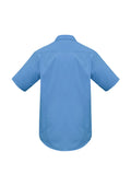 Mens Metro Short Sleeve Shirt - Mid Blue ||SRC=https://cdn.fashionbizapps.nz/honeybee/images/SH715_bProduct_MidBlue_02_R0Xcfuc.jpg