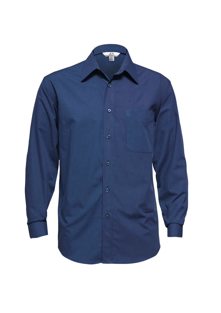 Mens Micro Check Long Sleeve Shirt - Navy ||SRC=https://cdn.fashionbizapps.nz/honeybee/images/SH816_bProduct_Navy_01_Ygw5jDo.jpg
