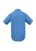 Mens Micro Check Short Sleeve Shirt - Mid Blue ||SRC=https://cdn.fashionbizapps.nz/honeybee/images/SH817_bProduct_MidBlue_02_3J6zRPT.jpg