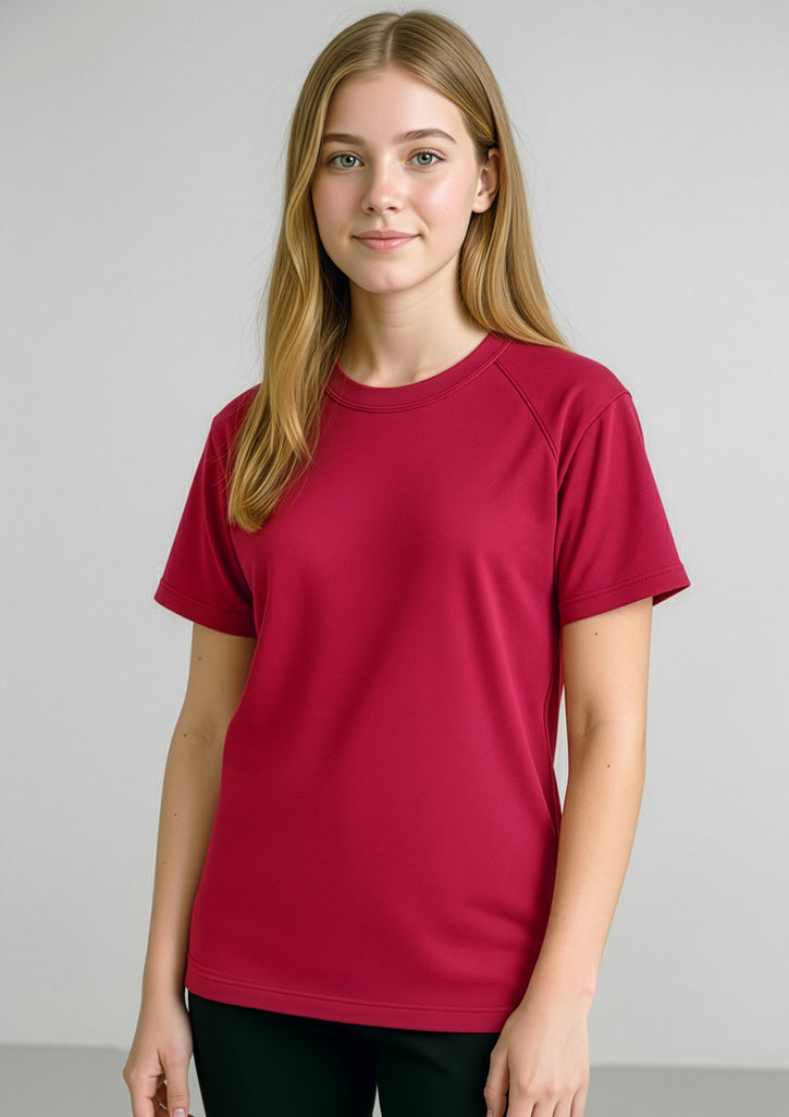 Kids Sprint Short Sleeve Tee ||SRC=https://cdn.fashionbizapps.nz/honeybee/images/T301KS_Talent_Red_02.jpg