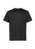 Mens Balance Short Sleeve Tee - Black/Gold ||SRC=https://cdn.fashionbizapps.nz/honeybee/images/T318MS_bProduct_Black_Gold_01_dcB0Ptb.jpg