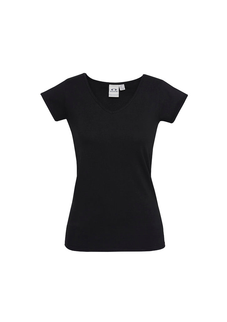 Womens Viva Short Sleeve Tee - Black ||SRC=https://cdn.fashionbizapps.nz/honeybee/images/T403L_bProduct_Black_01_pTzgyZA.jpg