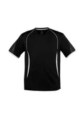 Mens Razor Short Sleeve Tee - Black/White ||SRC=https://cdn.fashionbizapps.nz/honeybee/images/T406MS_bProduct_Black_White_01_WXSTocv.jpg