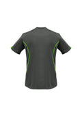 Mens Razor Short Sleeve Tee - Grey/Fluoro Lime ||SRC=https://cdn.fashionbizapps.nz/honeybee/images/T406MS_bProduct_Grey_FluroLime_02.jpg
