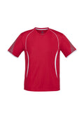 Mens Razor Short Sleeve Tee - Red/White ||SRC=https://cdn.fashionbizapps.nz/honeybee/images/T406MS_bProduct_Red_White_01_bCXtK7b.jpg