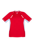 Kids Renegade Short Sleeve Tee - Red/White/Silver ||SRC=https://cdn.fashionbizapps.nz/honeybee/images/T701KS_Product_RedWhite_01.jpg