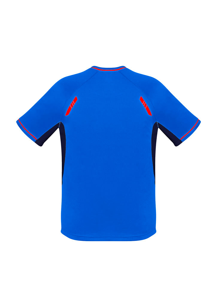 Kids Renegade Short Sleeve Tee - Royal/Navy/Fluoro Orange ||SRC=https://cdn.fashionbizapps.nz/honeybee/images/T701KS_Product_RoyalNavyFluoroOrange_02.jpg