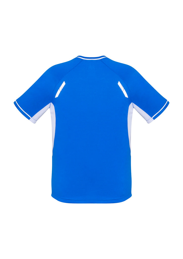 Kids Renegade Short Sleeve Tee - Royal/White/Silver ||SRC=https://cdn.fashionbizapps.nz/honeybee/images/T701KS_Product_RoyalWhite_02.jpg