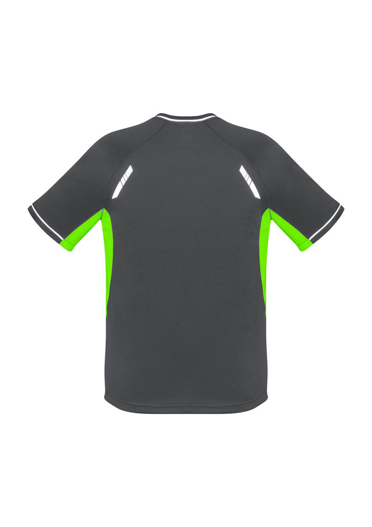 Kids Renegade Short Sleeve Tee - Grey/Fluoro Lime/Silver ||SRC=https://cdn.fashionbizapps.nz/honeybee/images/T701KS_bProduct_Grey_FluoroLime_Silver_02_4qz13PK.jpg