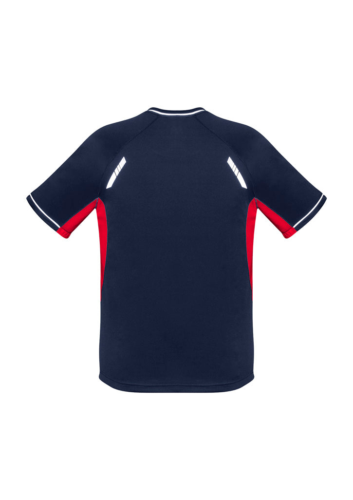 Kids Renegade Short Sleeve Tee - Navy/Red/Silver ||SRC=https://cdn.fashionbizapps.nz/honeybee/images/T701KS_bProduct_Navy_Red_Silver_02_oaI9GsL.jpg