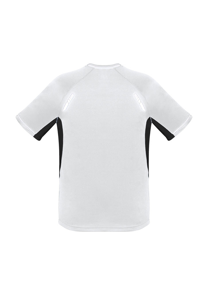 Kids Renegade Short Sleeve Tee - White/Black/Silver ||SRC=https://cdn.fashionbizapps.nz/honeybee/images/T701KS_bProduct_White_Black_Silver_02_UaP65nO.jpg