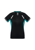 Womens Renegade Short Sleeve Tee - Black/Teal/Silver ||SRC=https://cdn.fashionbizapps.nz/honeybee/images/T701LS_bProduct_Black_Teal_Silver_01_C3tBtac.jpg