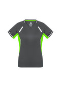 Womens Renegade Short Sleeve Tee - Grey/Fluoro Lime/Silver ||SRC=https://cdn.fashionbizapps.nz/honeybee/images/T701LS_bProduct_Grey_FluoroLime_Silver_01_G6bdm1I.jpg