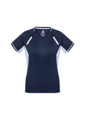 Womens Renegade Short Sleeve Tee - Navy/White/Silver ||SRC=https://cdn.fashionbizapps.nz/honeybee/images/T701LS_bProduct_Navy_White_Silver_01_u9FXCbe.jpg