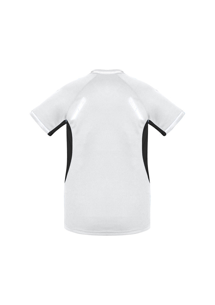 Womens Renegade Short Sleeve Tee - White/Black/Silver ||SRC=https://cdn.fashionbizapps.nz/honeybee/images/T701LS_bProduct_White_Black_Silver_02_VppRSoC.jpg