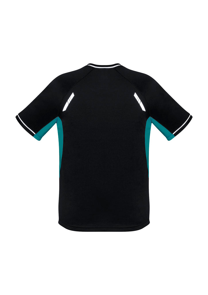 Mens Renegade Short Sleeve Tee - Black/Teal/Silver ||SRC=https://cdn.fashionbizapps.nz/honeybee/images/T701MS_bProduct_Black_Teal_Silver_02_Fu4mcVg.jpg