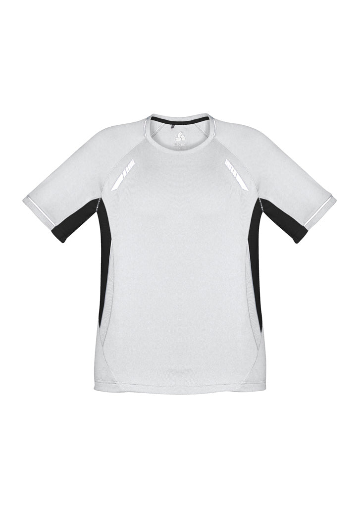 Mens Renegade Short Sleeve Tee - White/Black/Silver ||SRC=https://cdn.fashionbizapps.nz/honeybee/images/T701MS_bProduct_White_Black_Silver_01_hmP1jur.jpg