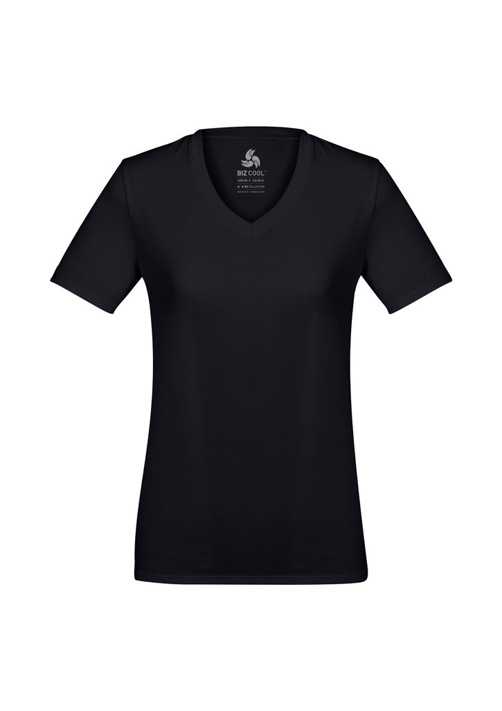 Womens Aero Short Sleeve Tee - Solid Black ||SRC=https://cdn.fashionbizapps.nz/honeybee/images/T800LS_Product_SolidBlack_01.jpg