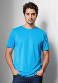 Mens Aero Short Sleeve Tee ||SRC=https://cdn.fashionbizapps.nz/honeybee/images/T800MS_Talent_Cyan_01_R.jpg
